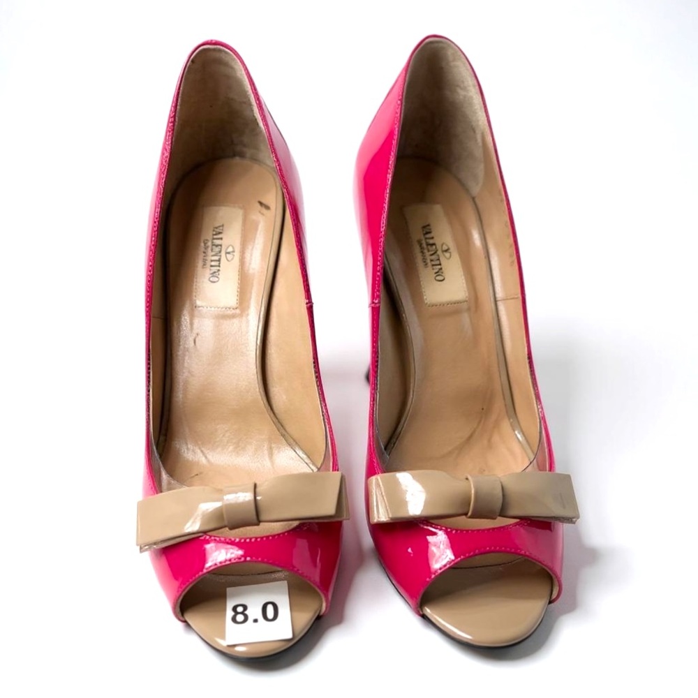Valentino Pink and Tan Bow Heels